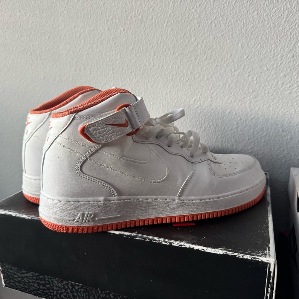 Nike Air High-Top Sneakers - White and Orange